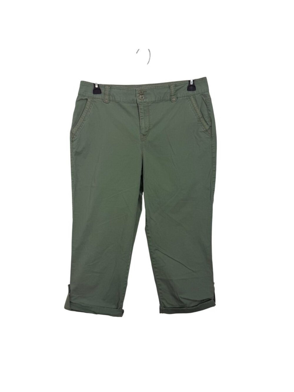 Gloria Vanderbilt Women Green Capri Pants SZ 12 Missy All-Around Slimming Effect